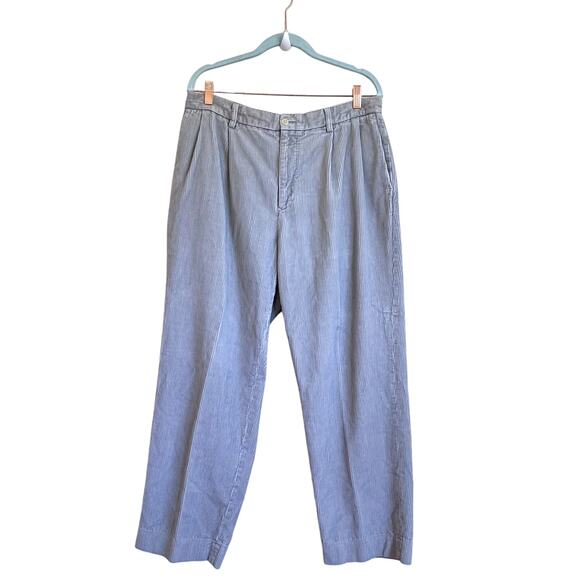 Nautica Rigger Classic Fit Corduroy Mens Pants Size 36 X 30 Gray Pleated Preppy - Picture 1 of 7